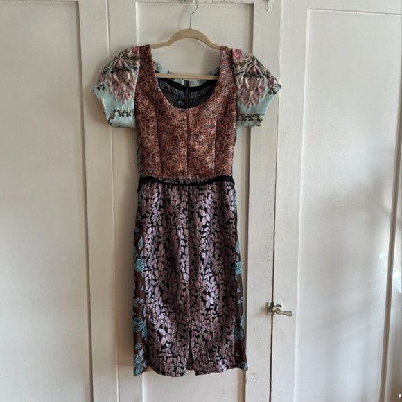 Pieced Brocade Dress Beguile Byron Lars Sz 4 - NWOT - Picture 12 of 13